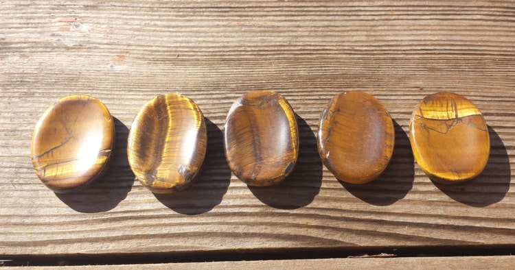 Tiger Eye Worry Stone Natural Stone Hand Carved By Aandscrystals