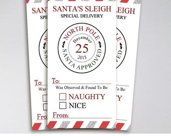 Items similar to Printable Christmas Tags Instant Download Naughty Nice ...