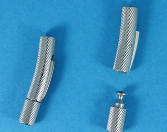 Stainless Steel Bayonet Clasps (Etched Pattern) - Two per Pack