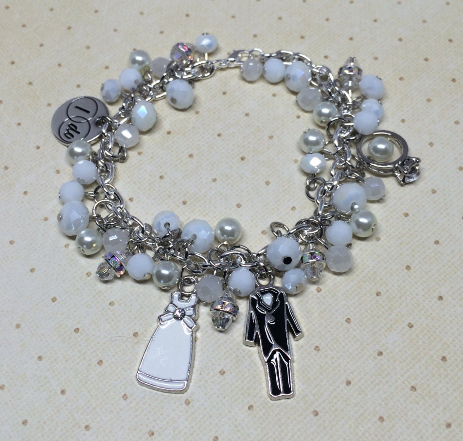 Brides Dangle Charm Bracelet Bride and Groom Charm 7