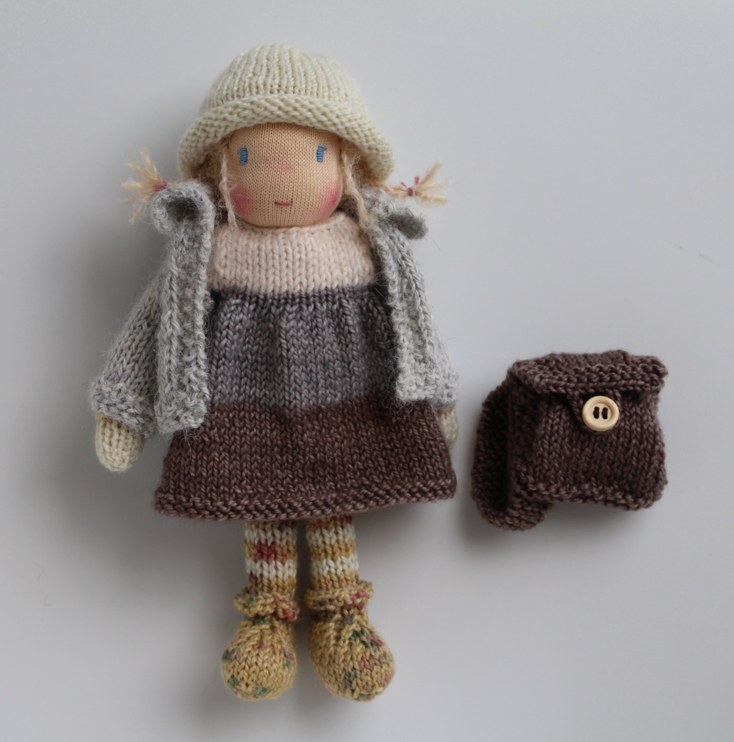Waldorf doll Waldorf knitted doll 8 Jill by Toddledolls on Etsy