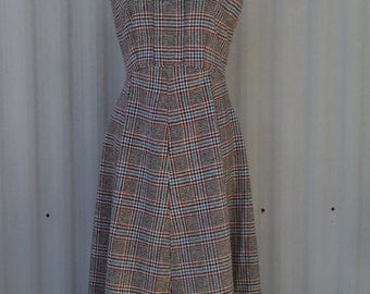 vintage style jumper, 1950s style dress, wool jumper, plaid dress, vintage style dress, gift for her, gift for women, gift for wife