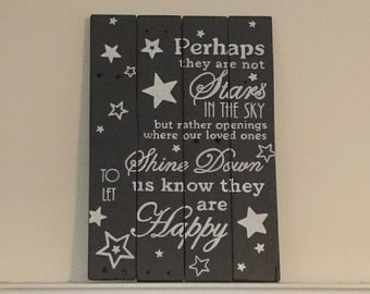 Pallet wood "Stars in the sky" sign ~ Sympathy Gift ~ Rustic wood wall art