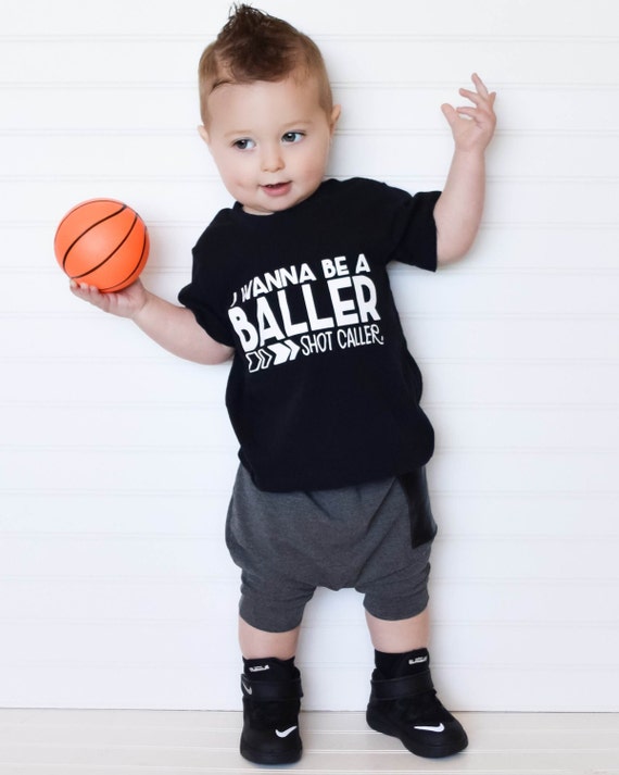 Trendy boy clothes hipster baby clothes wanna be a baller