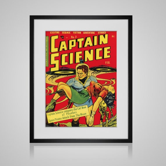 Framed Wall Art VINTAGE COMIC BOOK Cover by PictureByPicture