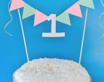 One Cake Topper, One Year Old Birthday, Birthday Cake Banner, 1 Year Old Birthday Boy, 1 Year Old Birthday Girl