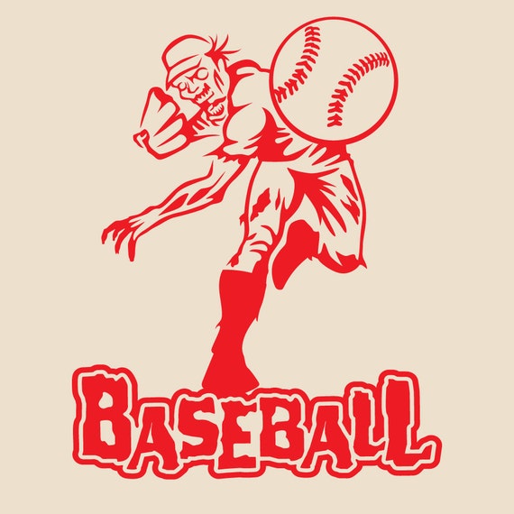 Zombie Baseball Player Vinyl Decal Price Ranges 4.99 9.99