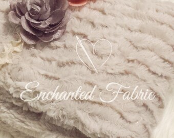 Cream Snuggly Faux Fur Fabric Perfect for costumes, DIY craft projects, Home Decor, pillows, Rugs, Basket Stuffer, Photo Props 1 Yard- 701