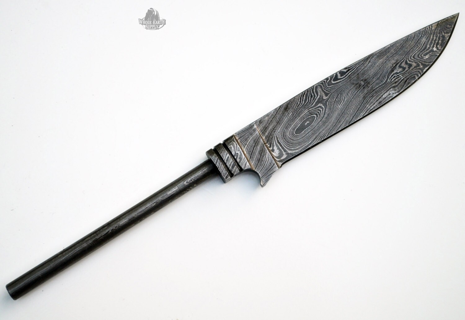 Partial Hidden Tang Damascus Drop Point Knife Blank Blanks Rat