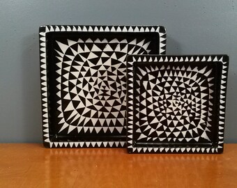 Large Stig Lindberg Domino dish 20 x 20 cm, Gustavsberg, Sweden (V40)
