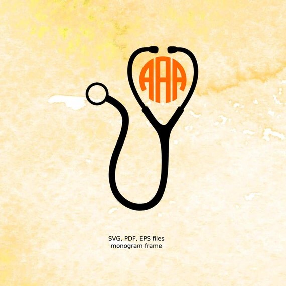 Download Nurse Monogram svg Stethoscope Monogram frame SVG PDF EPS