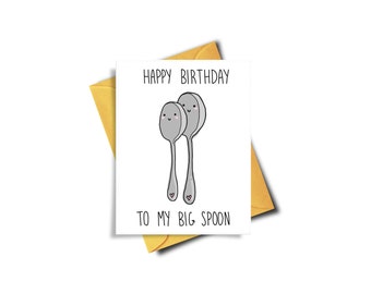 Funny Spoon Birthday Card Printable - Love Card Cute - Funny Birthday Card For Boyfriend - Card For Girlfriend - Card For Him - Card For Her