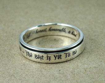 Spinner Ring, Custom Engraving Ring, Personalized Ring, His and Hers, Promise Ring, Custom stamped spinner ring, wedding ring, mothers ring