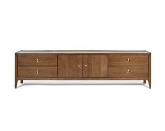 Walnut Mid Century Media Console 83", Mid Century TV stand, Mid Century Media Storage -Ekais BQ Line