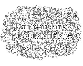 Free printable coloring pages for adults only swear words