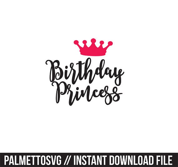 Download birthday princess svg dxf file instant download silhouette