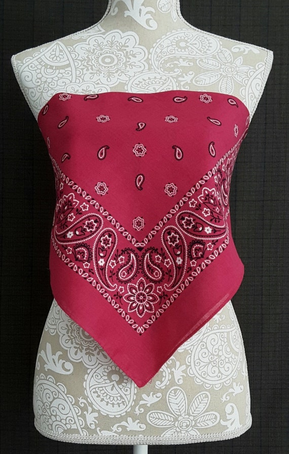 red bandana crop top