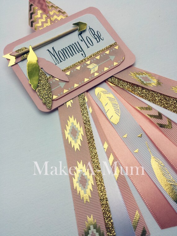 Tribal Baby Shower corsage Boho Chic Baby showerMommy To