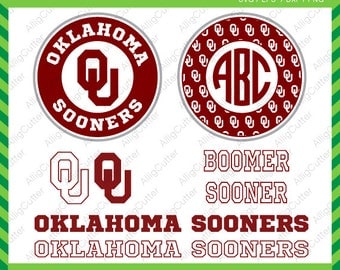 Oklahoma Sooners Monogram Frames SVG DXF PNG eps college football Cut Files for Cricut Design, Silhouette studio, Sure Cuts A Lot, Makes cut