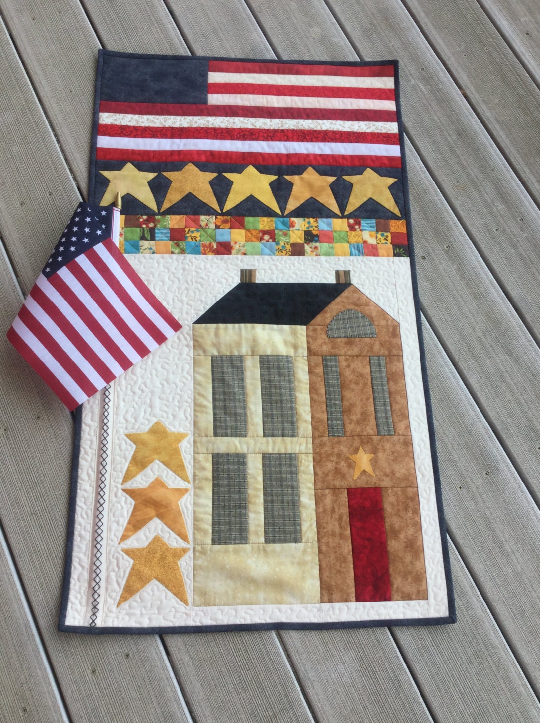 Quilted Wall Hanging Patriotic Quilt Independence Day