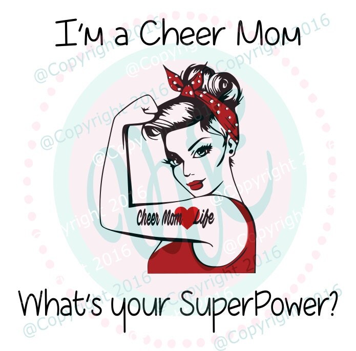 Download Cheer Mom SuperPower Pinup svg dxf png shirt by VinylVixenExpress