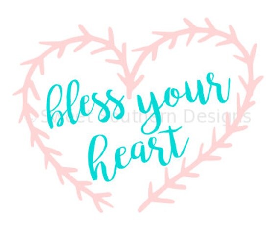 Download Bless Your Heart Valentine Svg - Layered SVG Cut File