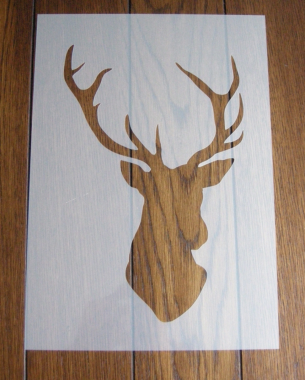 Stag's Head Stencil Positive Mask Reusable Mylar Sheet