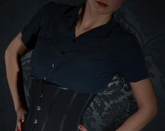 Black victorian underbust corset Size S (US 8/10) 3-layer