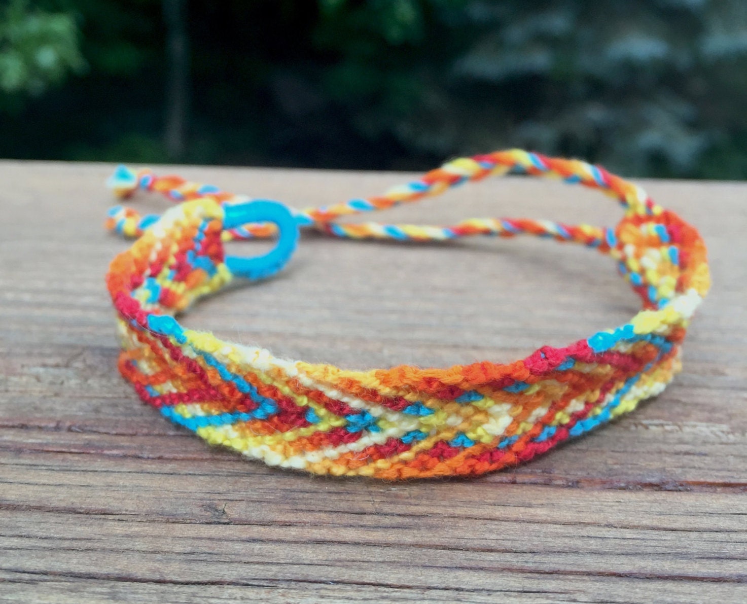 Hand-knotted Sunset Friendship Bracelet: Red by KellzKraftzCo