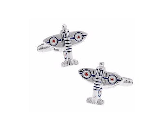 Airplane Silver Tone CuffLinks, Best Gift For Dad - Groomsmen Cufflinks - Groomsmen Gifts - Gifts for Him - Jewelry For Men