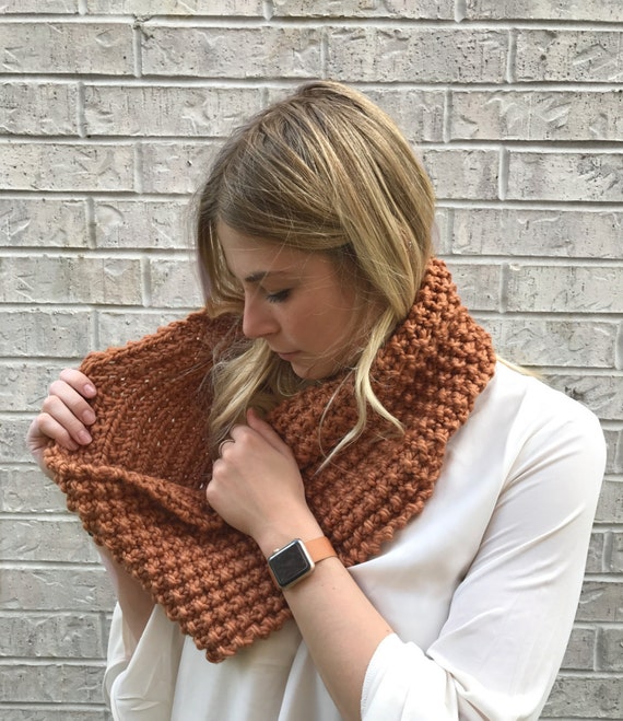 Knit Orange Reversible Scarf