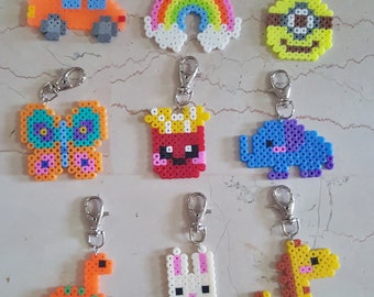 Items similar to Mini Minecraft Inspired 3D Block Perler Beads Keychain ...