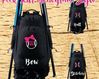 Embroidered Monogram Expandable Bat Bag, Baseball Bag, Softball Bag, Bat Bag