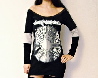 Carcass Off Shoulder tunic top death metal thrash clothing alternative apparel rocker chic altered band tee t-shirt surgical steel