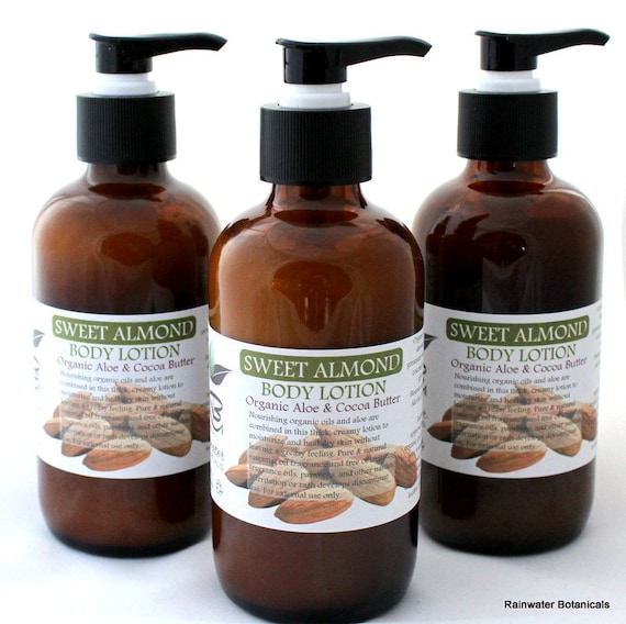Sweet Almond Body Lotion by RainwaterBotanicals on Etsy