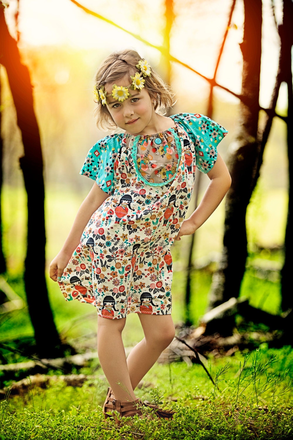Girls Organic Dress Hippie Dress Summer Dress