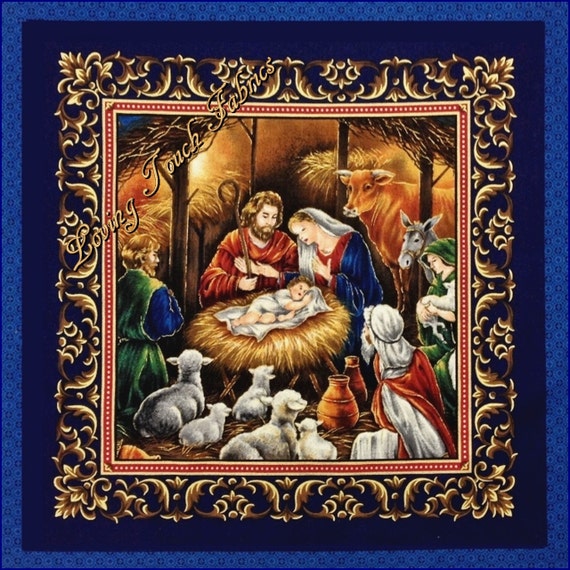 2 PANELS VIP "AWAY IN THE MANGER" CHRISTMAS CHRISTIAN JESUS PILLOW