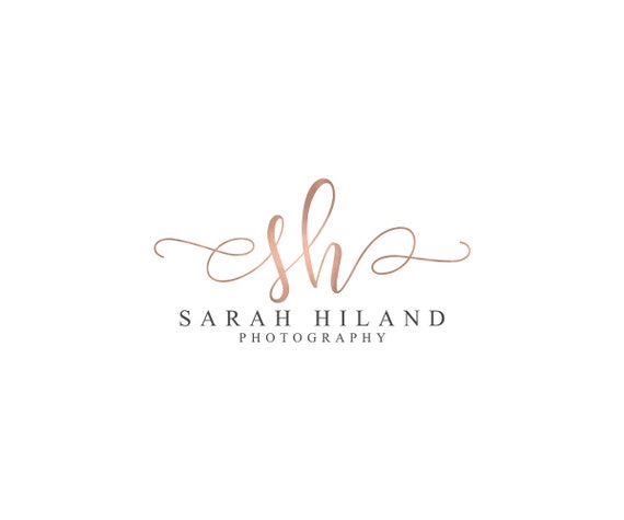 Luxe Rose Gold Foil Initial Photography Logo Design Fancy Photography ...