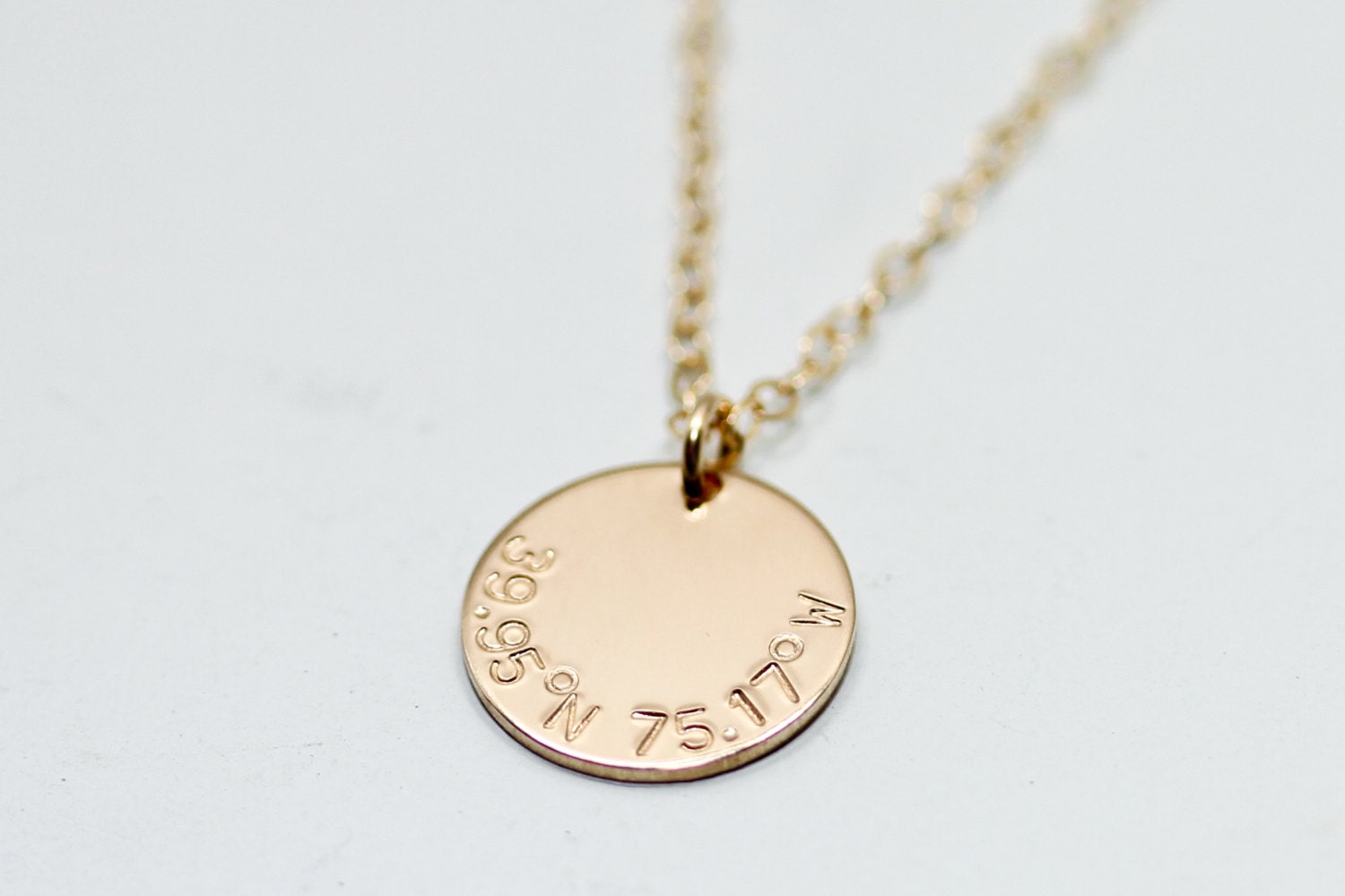 Dainty gold necklace gold disc necklace custom by SeaAndCake