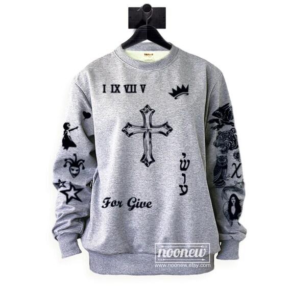 justin bieber tattoos sweatshirt sweater crew neck shirt justin bieber tattoos sweatshirt sweater crew neck shirt