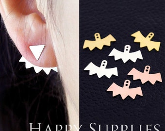 Nickel Free - High Quality Ear Jackets Golden / Silver / Rose Gold Brass Earring Jackets for Ear Cuffs and Front Back Earrings (EJ013)