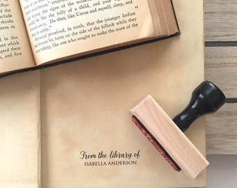 Custom Book Stamp Library Stamp From the library of stamp Personalized teacher gift ideas Bookplates (check detail 10-14 DAYS processing)