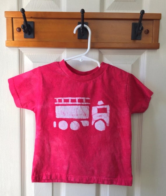 Kids Fire Truck Shirt 4T Red Fire Truck Shirt by peacebabybatiks