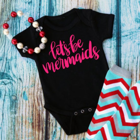 Lets Be Mermaids Mermaid Baby Onesie Cute Girl By Dalicedesigns