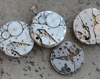 Vintage watch movements -- set of 4 -- D6