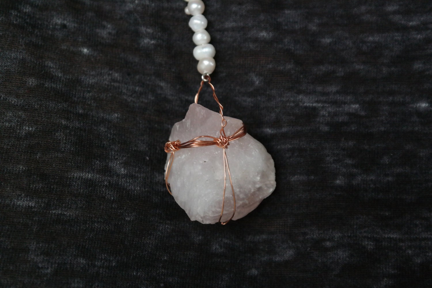 real rose quartz necklace