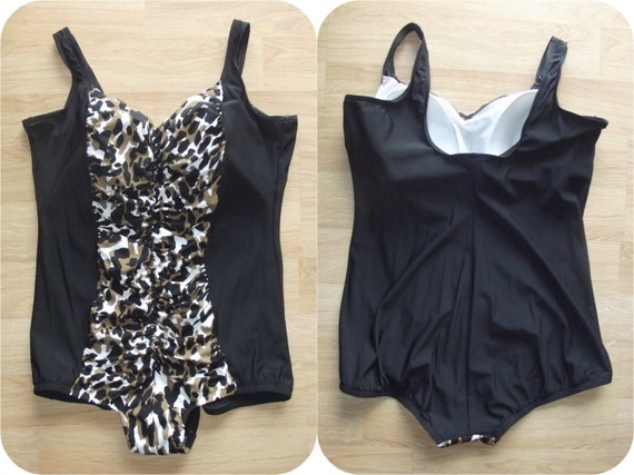 Plus Size Swimsuit Leopard Print Swimsuit Ruched Full Cut