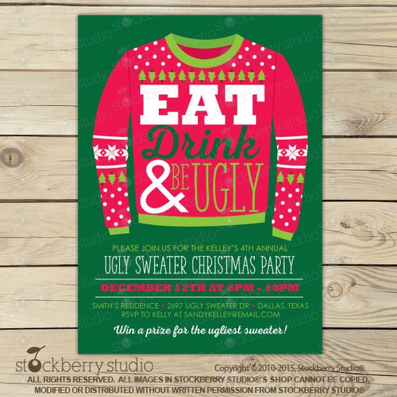 Printable Ugly Sweater Invitations 6