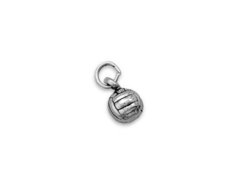 Volleyball Charm Pendant Volley Ball Sport Game Team 3D Sterling Silver 925