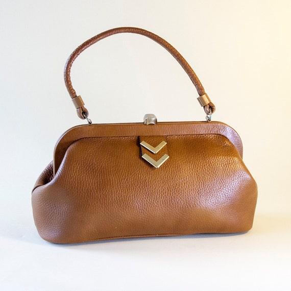 LETISSE Made in America Leather Handbag Top Handle Vintage